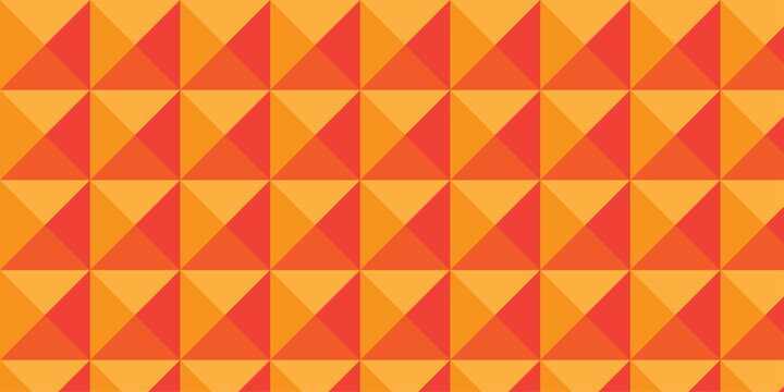 Yellow and orange wall paper cube. seamless creative cubes decoration triangle wall and wallpaper textile. vector square tile, mosaic endless repeat block texture background.