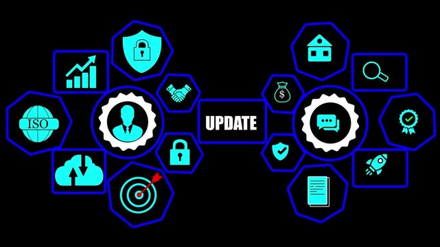 Business, Technology, Internet and network concept. Update software computer program upgrade