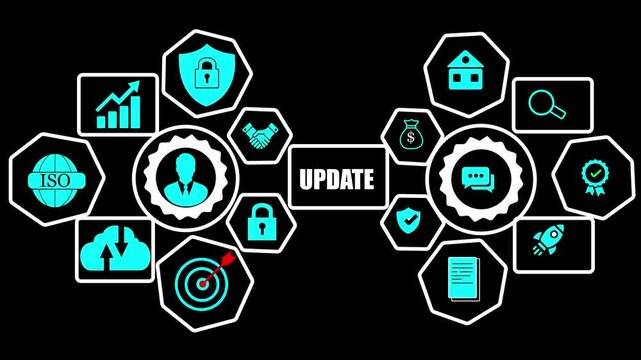 Business, Technology, Internet and network concept. Update software computer program upgrade