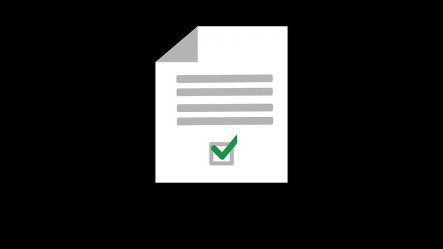 document with horizontal lines and a checked box beneath it, positioned above a rectangular button labeled PROCED