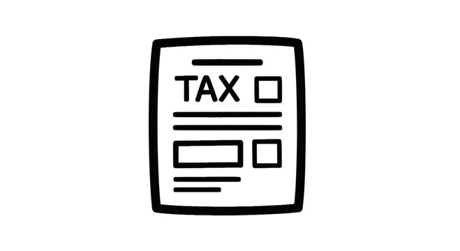 Minimalist black and white tax form icon vector illustration