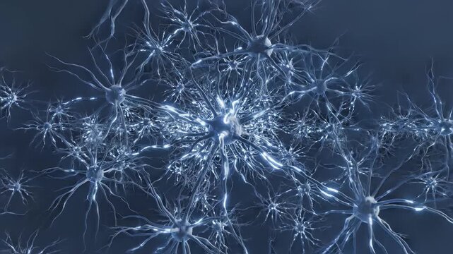 Neurons in network representing modern medicine and scientific discovery