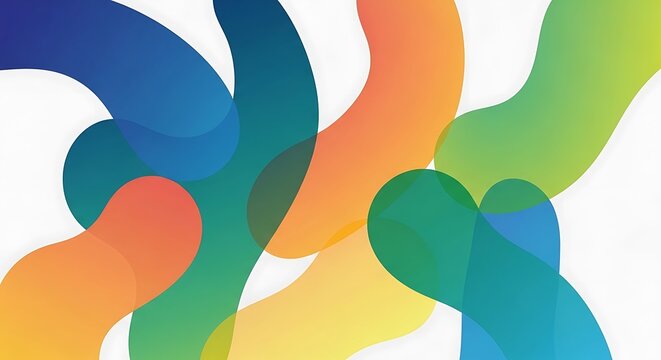 Vibrant colorful swirling shapes design.