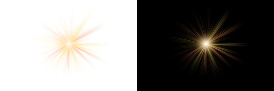 Sunrays. Sun burst. Glowing sunburst radient flare. Glowing star with rays. Bright glowing stars.