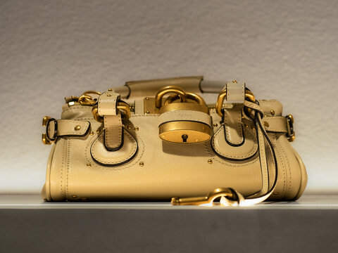 Chloe's Paddington luxury handbag in beige leather with a soft silhouette and golden details. Milan, Italy, 15 April 2026