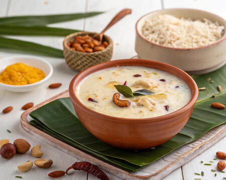 Traditional kerala palada payasam creamy rice pudding dessert
