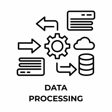 ata Processing System and Cloud Computing Infrastructure Line Icon