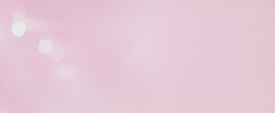 Pink pastel background showing soft texture and blurred light circles, creating an airy, romantic, and gentle visual, slight grain noise effect