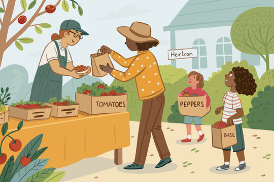 Charming Seed Swap Event With Children Exchanging Sma