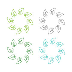 Fototapeta premium GREEN LEAVES SIGN SYMBOL LOGO VECTOR ISOLATED ON WHITE