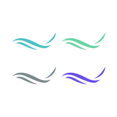 Naklejka premium COLORFUL WATER WAVES SIGN SYMBOL LOGO VECTOR SET