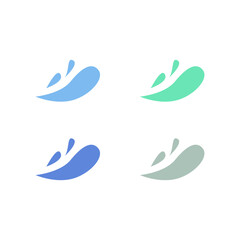 Naklejka premium COLORFUL WATER WAVES SIGN SYMBOL LOGO VECTOR SET
