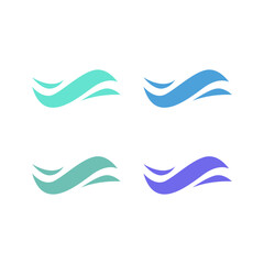 Fototapeta premium COLORFUL WATER WAVES SIGN SYMBOL LOGO VECTOR SET