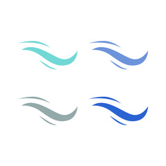 Naklejka premium COLORFUL WATER WAVES SIGN SYMBOL LOGO VECTOR SET