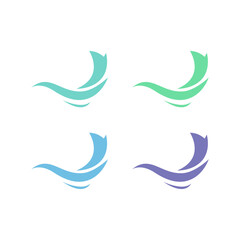 Fototapeta premium COLORFUL WATER WAVES SIGN SYMBOL LOGO VECTOR SET