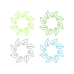 Fototapeta premium GREEN LEAVES SIGN SYMBOL LOGO VECTOR ISOLATED ON WHITE