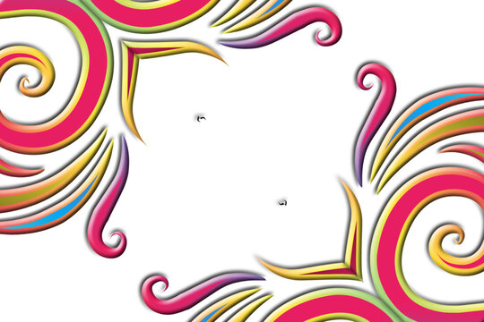 Beautiful batik ethnic dayak flowers frame line art pattern background