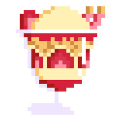 Fototapeta premium Pixel strawberry parfait