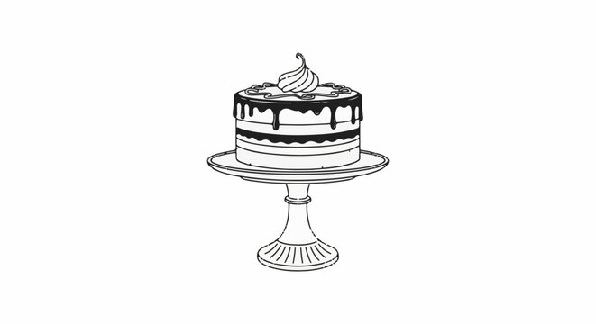 Delicious multi-layered cake with chocolate icing, whipped cream topping