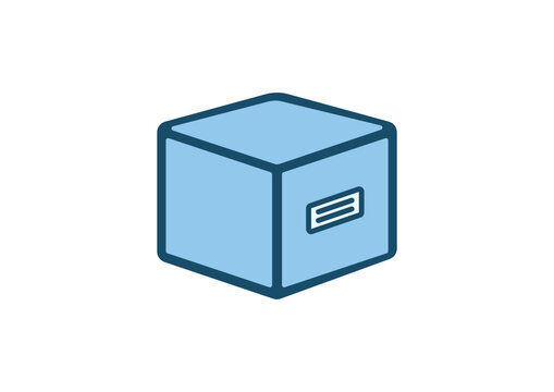 Parcel Vector Icon Transparent svg blue corporate mail post postage delivery e-commerce package editable label box icon infographic simple minimal business service marketing noun object asset delivery