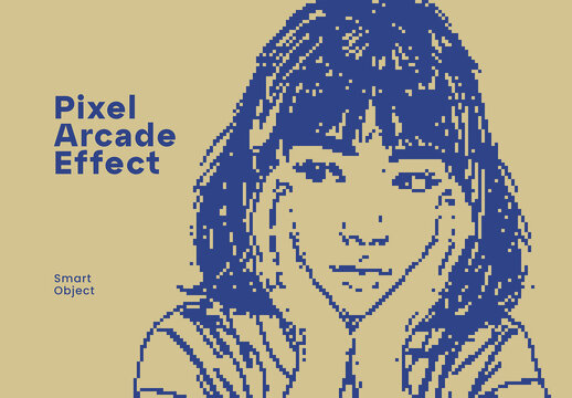 Retro Pixel Arcade Photo Effect
