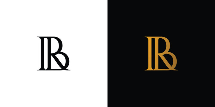 Luxury and unique letter RB initials logo design