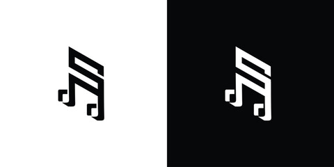 Modern and unique S initials music logo design © Rusly