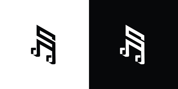 Modern and unique S initials music logo design