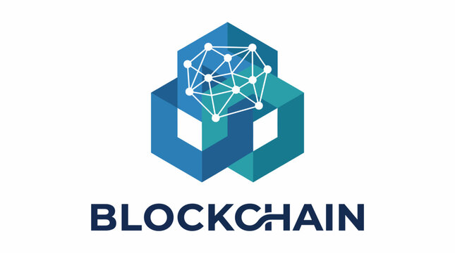 A modern illustration depicting blockchain technology, featuring interconnected hexagons and nodes symbolizing digital security and decentralized networks.
