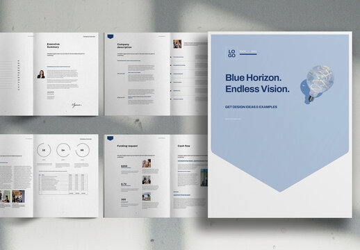 Pastel Blue and White Minimal Corporate Business Proposal Brochure Layout