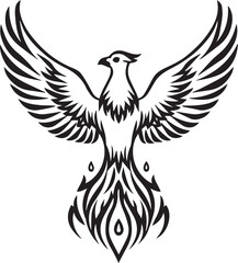 Fototapeta premium The mythical phoenix bird rising triumphantly from the flames. This image captures the essence of rebirth and renewal. 