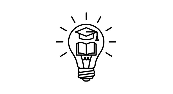 Education and knowledge represented by a lightbulb concept.