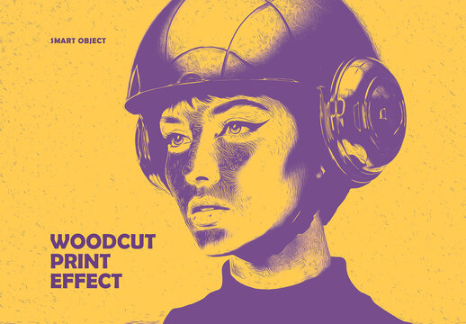 Woodcut Print Photo Effect Art