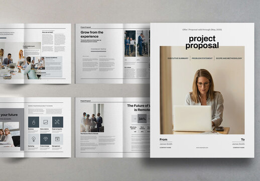 White and Beige Minimal Clean Corporate Business Project Proposal Brochure Layout