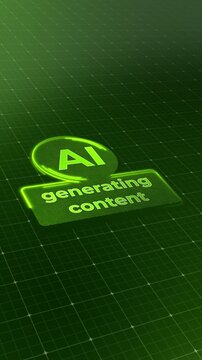 Vertical video animation of a generative AI user interface during the loading process, which generates content and features a lighting effect.