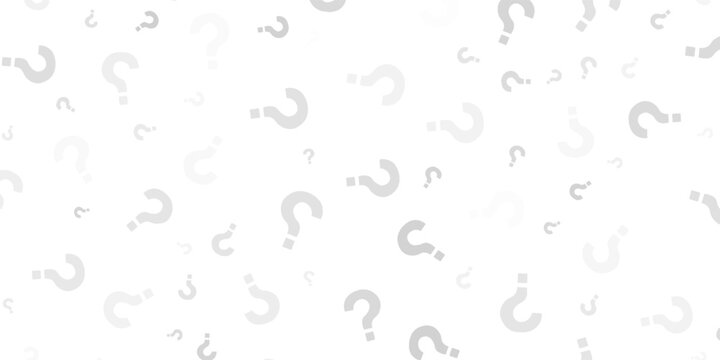 Question mark seamless pattern. Repeating interrogation patern. Hand drawn black simple icon on white sample background. Repeated modern wallpaper for design prints. Repeat swatch.