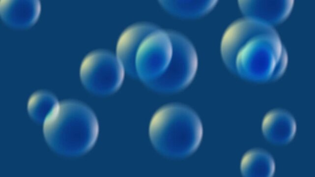 abstract blue background with bubbles, looped