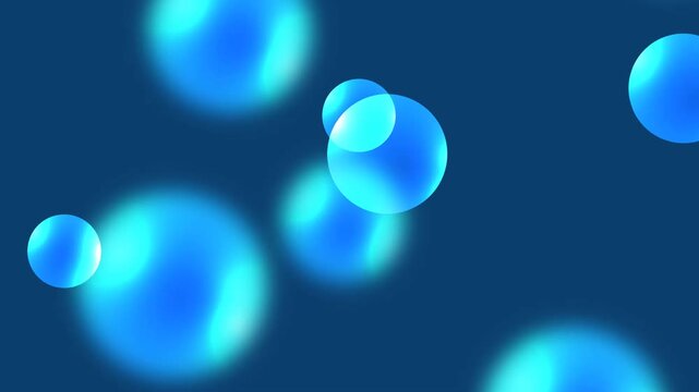 abstract blue background with bubbles, looped