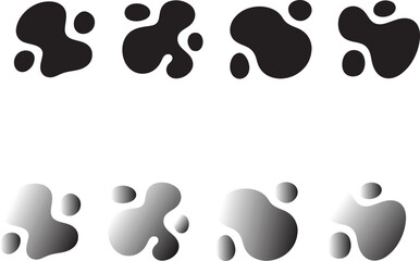 Fototapeta premium Dynamic collection of abstract organic fluid shapes, featuring smooth curves and diverse gradients, ideal for contemporary design backgrounds, liquid-inspired elements, and modern graphic compositions