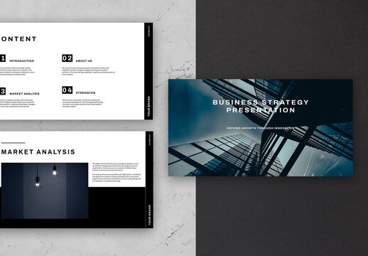 Dark Blue Black Minimal Modern Corporate Business Digital Presentation Layout