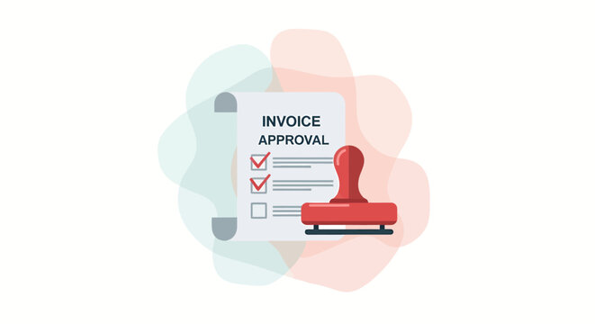 Invoice Approval Flat Vector for Presentation, Website UI, and Infographic