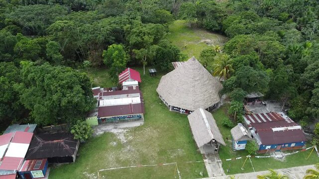 COMUNIDAD NATIVA IQUITOS PERU SELVA AMAZONICA RIO AMAZONAS VERDE DRONE TOMA AEREA