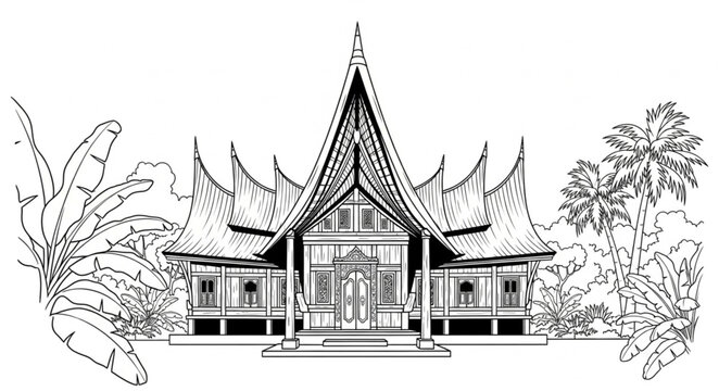 Traditional Thai Temple Architecture with Ornate Roofs.