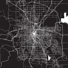 Denver Colorado Vector Map, Detailed City Street Map Black and White Minimalist Line Art © AlphaDesign