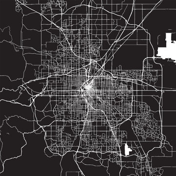 Denver Colorado Vector Map, Detailed City Street Map Black and White Minimalist Line Art