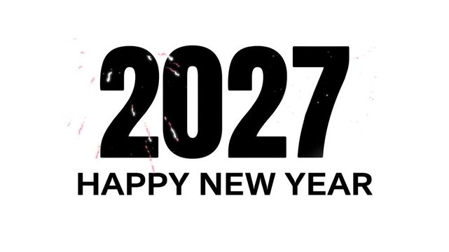 Animation Happy New Year 2027 Celebration Design Festive Greeting Banner