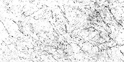 Naklejka premium Black-white grunge vector background. Texture monochrome widescreen from stains and cracks. Abstract elements for design and printing