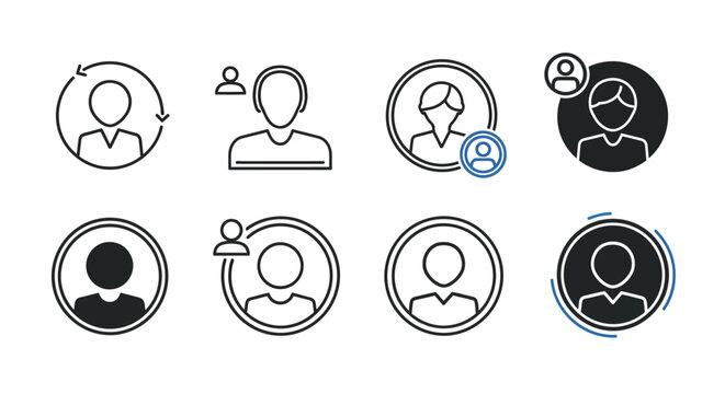 Modern Location Pin Vector Icon Set Collection Featuring Eight Unique Map Marker Outline and Solid Navigation Icons in Minimal Flat Design, GPS Destination Concept Symbols Pack for UI UX