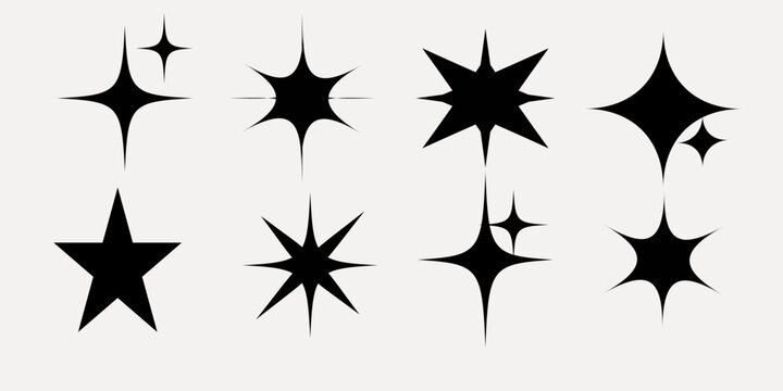 Shine star sparkle vector set. Sparkle star icons. Shine icon. Stars sparkle doodles vector. Set sparkles star symbols vector. Bright sparkle, shiny flash star.