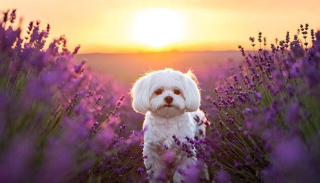Small dog in fields